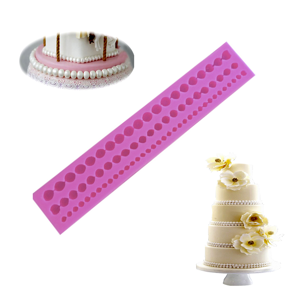 para decoración de tartas para tartas moldes de perlas redondas chocolate perlas caramelos Molde de silicona para fondant de perlas de silicona semiesfera 